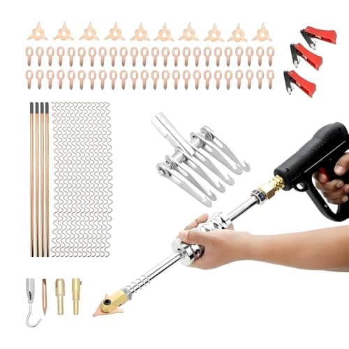 Image of Trintion 86pcs Car Dent Puller Kit - Professional Spot Welding Repair Tools for Auto Body Panel Dent Removal Includes Welding Hammer and Accessories