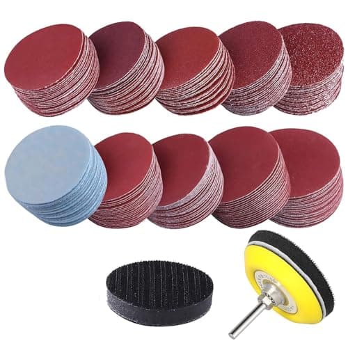 Image of 3 Inch 200 Pcs Sanding Discs Pad Kit for Drill Grinder Rotary Tools, Hook and Loop Sandpaper Discs with 1/4 Inch Backer Plate Shank and Soft Foam Buffering Pad (80-3000 Grit)