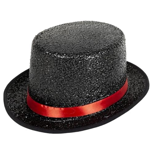 Image of powerking Top Hats for Men Women Adults, Shiny Tuxedo Costume Magician Hat Victorian Dress Up Christmas Topper Hats, Fancy Dress Party Headwear Accessory