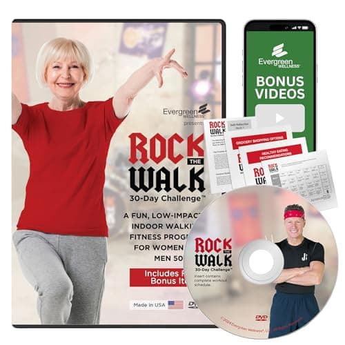 Image of Evergreen Wellness Rock The Walk 30-Day Workout Challenge DVD for Beginners and Seniors - The Low Impact, Indoor Walking Exercise Program