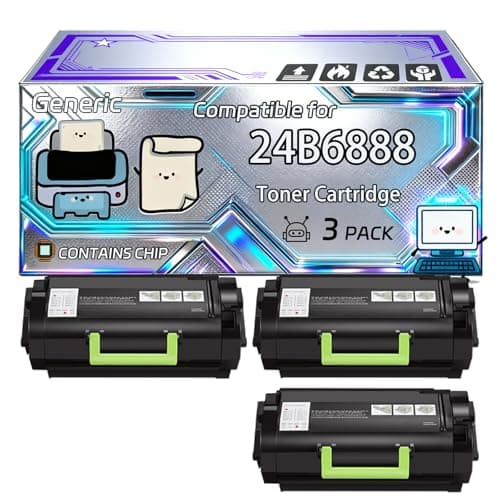 Image of 24B6888 Toner Cartridge Compatible for Lexmark XM1242 Printers, With Chip, 21000 Pages, Vibrant Colours (3 Pack Black)