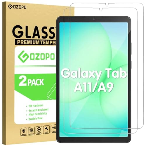 Image of GOZOPO Screen Protectors for Samsung Galaxy Tab A11/ Tab A9 (8.7 inch), HD Clear Tempered Glass Film - 2 Pack