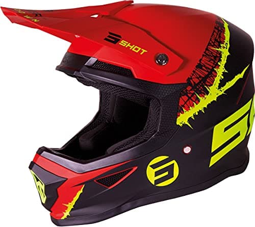 Image of SHOT, Furious Storm Néon Motocross Helmet Matte Yellow Red S