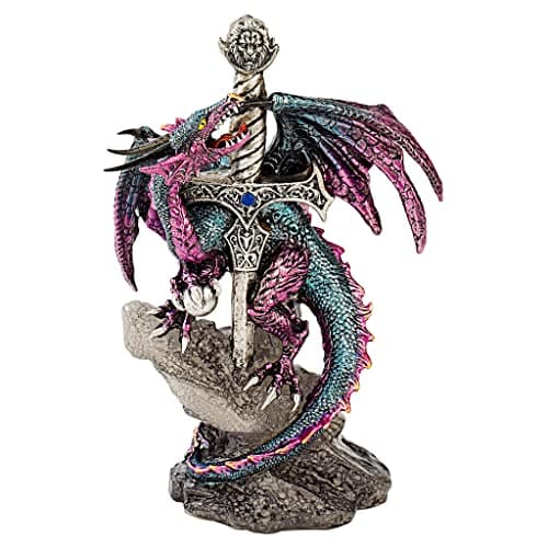 Image of Design Toscano Dragon Blade Gothic Statue, 20.5 cm, Polyresin, Full Colour