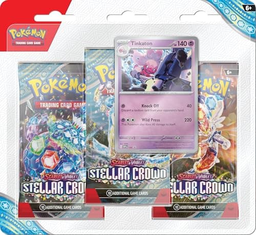 Image of Pokémon TCG: Scarlet & Violet—Stellar Crown 3-Pack Blister - Tinkaton (3 Booster Packs & Foil Promo Card)