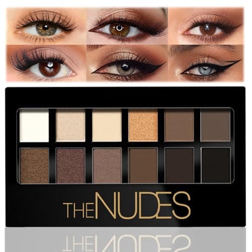 Image of Smoky Nude Eyeshadow Palette - Highly Pigmented, Waterproof, Long-lasting Matte & Shimmer Makeup with 12 Brown Shades