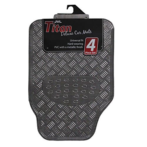 Image of JVL Carbon metallic checker plate look sports car mat set