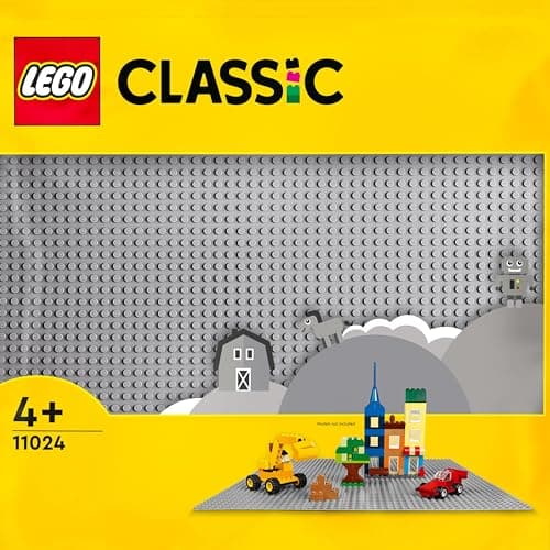 Image of LEGO 11024 Classic Grey Baseplate, Construction Toy for Kids 48x48 Stud Building Base, Build and Display Board Set