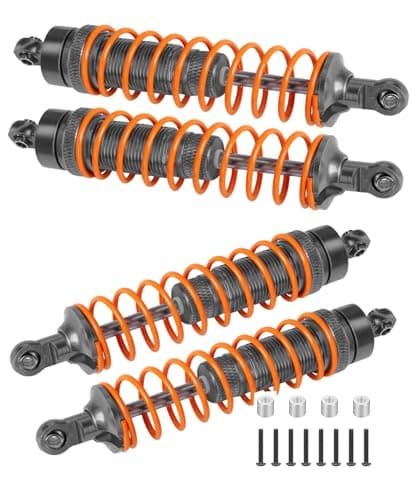 Image of 4PCS All Aluminum Front Rear RC Shocks Upgrade Parts for 1/10 Slash 4x4 Rustler 4X4 Stampede 4X4 Hoss 4X4, ARRCat Big Bore RC Shock Absorber Hops up,Replace 5862,Gray