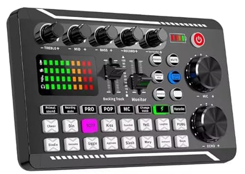 Image of OKLI Live Sound Card Audio Mixer for Streaming, Podcast & Gaming – Bluetooth Voice Changer Sound Board with 16 Sound Effects, USB Audio Interface for PC, iPhone & Android