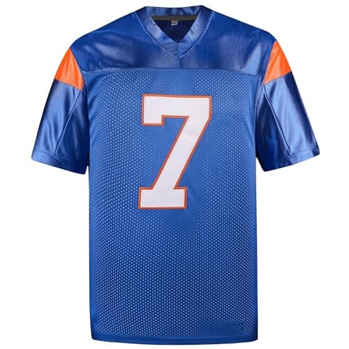 Image of Afuby Moran Football Jersey, Mountain State 7 Alex Moran Jerseys Blue White S-XXXL