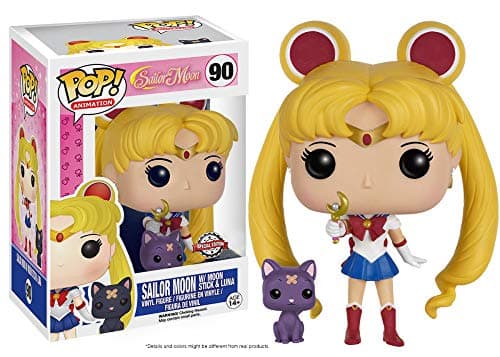 Image of Funko POP! FK6580 3.94-Inch Sailor Moon and Luna with Stick Vinyl Figure