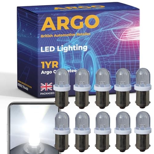Image of Argo 10 Pcs Bax9s H6w Led Bulbs Xenon White 12v Car Light Bulbs Car Interior 434 433 T4W Number Plate Light Bulb Map Dome Van Side Marker Light Reverse Light Led Side Light Bulb