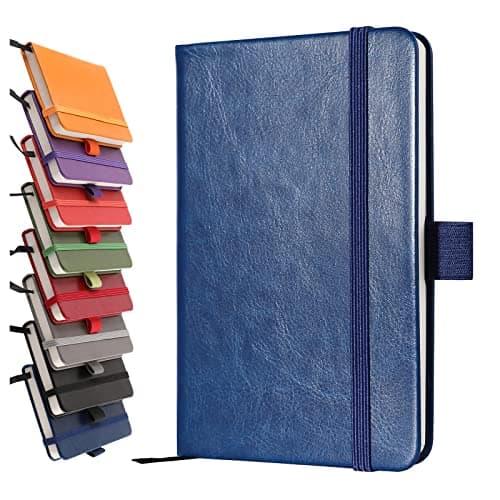 Image of A6 Notebooks, Pocket Notebook Small Notebook Note Pads Hardback Notebook A6 Small Notepad Journal 200 Pages(100 Sheets)-Blue