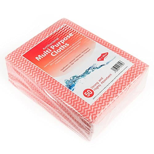 Image of Drinkstuff Antibacterial Cloths Red, CAW-111R, Pack of 50