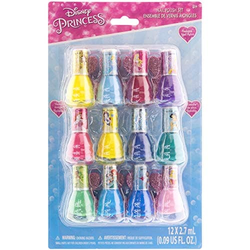 Image of Disney Princess - Townley Girl Non-Toxic Water-Based Peel-Off Safe Quick Dry Nail Polish|Gift Kit Set for Kids Tween Girls|12 Pcs - Perfect for Parties