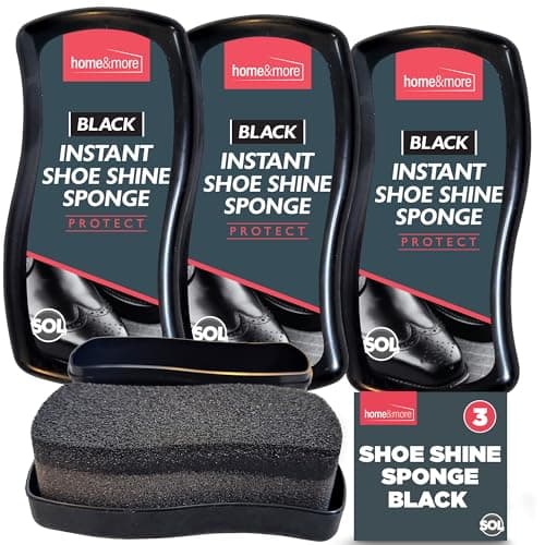 Image of SOL 3pk Black Instant Shoe Shine Sponge - Black Shoe Polish for Vinyl & Leather - Express Shine Sponge for Boots, Shoes, Bags - Instant Shine for Black Leather & Vinyl Items