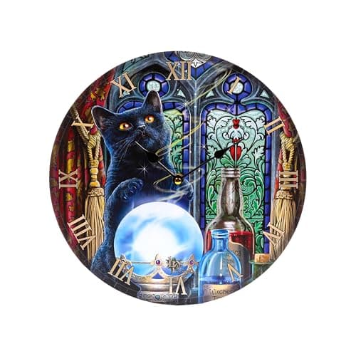 Image of Puckator Lisa Parker Witches Apprentice Cats Picture Clock - Wall Clock Clocks - Mens Cute Cool Preppy Home Gaming Room Bedroom Office Decor Decoration - Asthetic Accessories Stuff Men Things