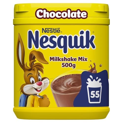 Image of Nesquik Chocolate Flavoured Milkshake Powder, with Vitamin D, 500g Tub (Pack of 1)