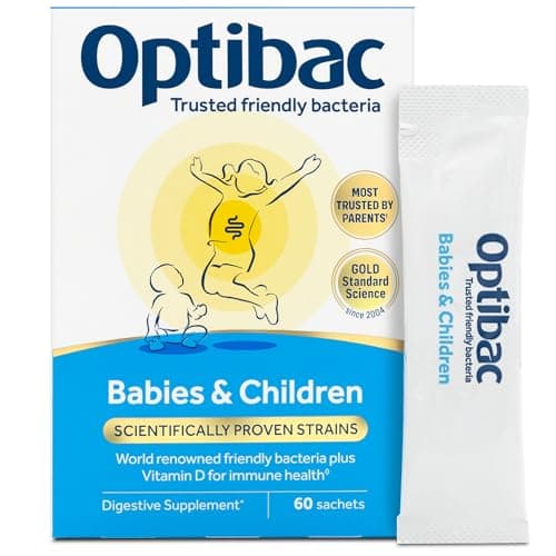 Image of Optibac Probiotics Babies & Children - Kids Probiotic + Vitamin D for Immune Support - Most Trusted By Parents - 60 Sachets