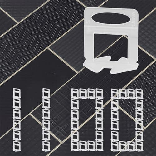 Image of 1100 Pcs Tile Leveling System Clips 1/16" (1.5mm) Ceramic Tile and Stone Installation - DIY Tile Leveler Spacers Kit for Perfect Alignment (1.5mm Clips, 1100pcs)