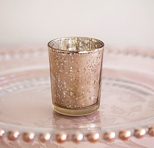 Image of Club Green Xmas Glass Tea Light Candle Holder Rose Gold/Champagne/Silver 3 Sizes Wedding Decor Event (Champagne 55 x 60mm)