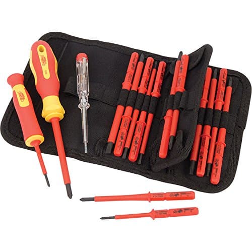 Image of Precise Engineered Draper SX-05776 Expert 18 Piece VDE Insulated Interchangeable Blade Screwdriver Set Phillips/Pozi/Slotted/Torx [Multi Set] - w/3yr Rescu3® Warranty