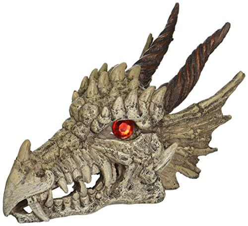 Image of Penn-Plax Deco-Replicas Dragon Skull Gazer Aquarium Decoration – Safe for Freshwater and Saltwater Fish Tanks – Large (RR1207)