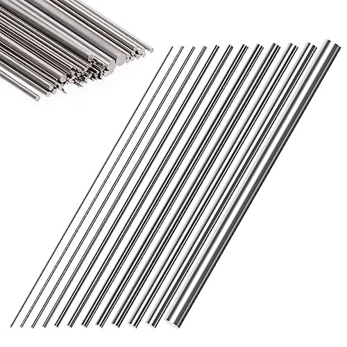Image of Glarks 104Pcs Stainless Steel Spring Wire Assortment Kit - Diameter 0.3-3mm, Length 400mm, Straight Wire for DIY RC Model, Ship Model