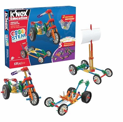 Image of K'NEX STEAM Education | Vehicles Building Set 7 Functioning Models | Educational Toys for Kids, 131 Piece STEM Learning Kit, Engineering Construction for Kids Aged 8+ | Basic Fun 79320
