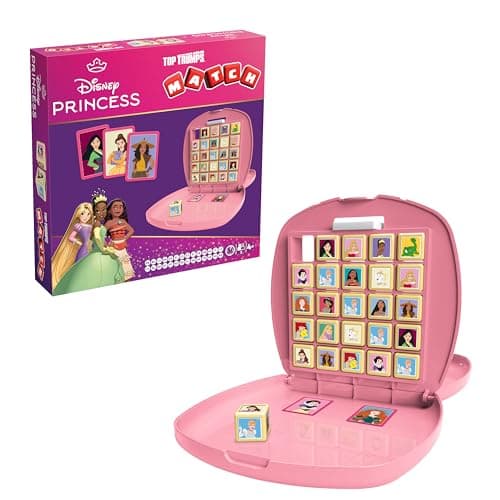 Image of Top Trumps Match Disney Princess Board Game Multilingual, 2 player family travel game for ages 4, gift for kids aged 4 plus