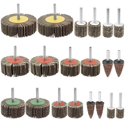 Image of 20 Pcs Flap Wheel Sander Set 80 Grits Die Grinder Flap Wheel Flap Sanding Wheel with 1/4" Shank Sanding Paper Polishing Wheel for Remove Rust Weld Burr Grinding