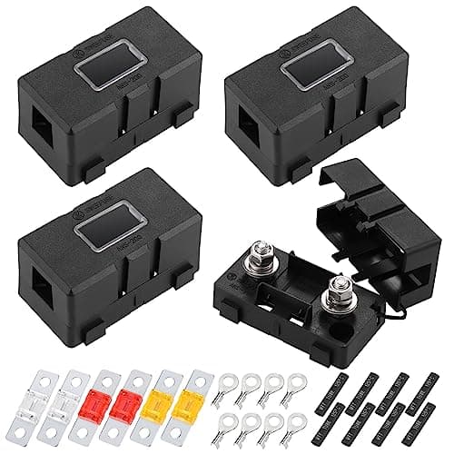 Image of 4Pcs Midi Fuse Holder, ANS Car Fuse Holders with 40A, 50A, 80A Amp Fuses and 8 Terminals, Car Mega Fuses Box for Cars, Trucks, Vehicles (Style A)