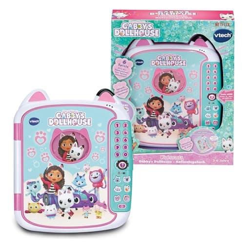Image of Vtech Gabby's Dollhouse - Cat Diary - With Gabby Original Voice - Diary with Learning Content, 6 Game Modes, Activity Buttons and Number Password - For Children Aged 3-6 Years