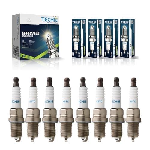 Image of TECHIE K8TC Spark Plugs V Power Turbo Nitrous Supercharged Replacement for NGK 7173 R5672A-8 Racing Spark Plugs,for ACDelco 438XLS 440XLS,for Autolite AR3911,for Champion 278,794,W24EP-U,Pack of 8