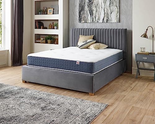 Image of Aspire Beds 22cms Double Sided Duo Sleep Pocket+ 1000 Pocket Spring Mattress, Small Double (4ft x 6ft3), Blue Border