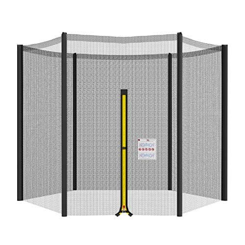 Image of NONMON 10ft Trampoline Net Replacement Safety Enclosure Surround UV Resistant Strong Netting, Fits for 10ft 6 Poles Outdoor Circular Garden Trampoline, Net Diameter 305 cm, Black NET ONLY