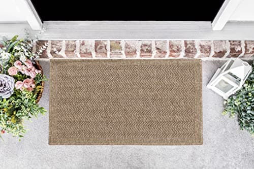Image of Serdim Rugs Harper Kilim Braided Herringbone Design Outdoor Rugs, Jute, Rectangle 50 x 80cm