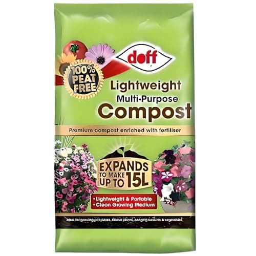 Image of Dof Lightweight Multi-Purpose Compost 15L Expanding Bag – Premium Peat-Free Compost Enriched with Fertiliser – Clean Growing Medium for Pots, Baskets, Houseplants & Vegetables