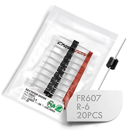 Image of (Pack of 20 Pieces) Chanzon FR607 Fast Recovery Rectifier Diode 6A 1000V 150-500ns R-6 Axial 6 Amp 1000 Volt Electronic Diodes