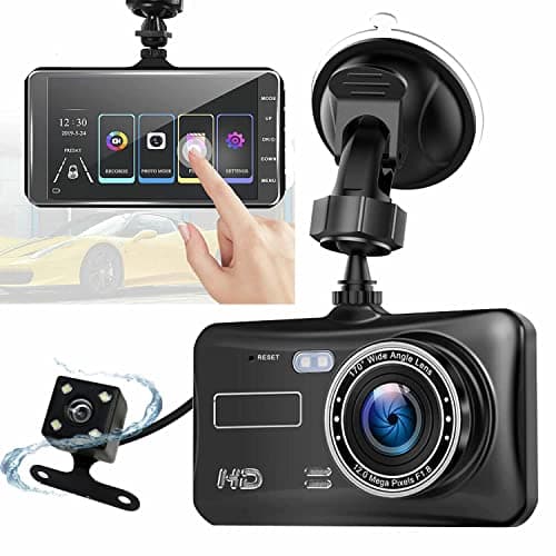 Image of Dash Cam Front and Rear 1080P Full HD Dual Dash Camera In Car Camera Dashboard Camera Dashcam for Cars 170 Wide Angle HDR with 4.0" Touchscreen LCD Display Night Vision Motion Detection and G-sensor