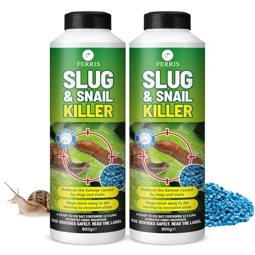 Image of FERRIS | Slug & Snail Killer Pellets 800g - Use in Gardens & Greenhouses - Powerful Slug Repellent for Organic Gardening with Maximum Protection | Fast Acting Pellets for Slugs and Snails (2 Pack)