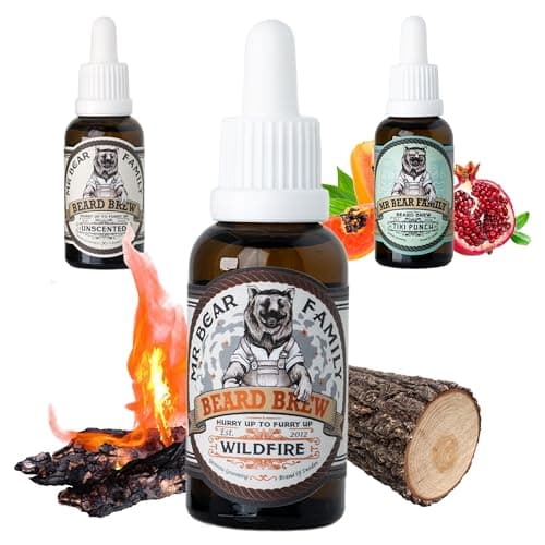Image of Natural Beard Oil for Men – Scented Beard Moisturiser Oil Contains Hydrating Jojoba + Argan Oils – Nourishing Mens Beards Softener for Healthier Hair Growth (Wildfire, 30ml)