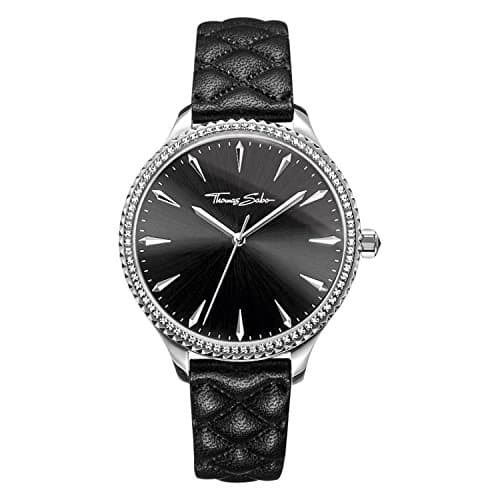 Image of Thomas Sabo Women's Watch Rebel at heart Women black leather strap Analogue Quartz