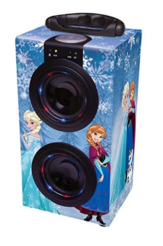 Image of LEXIBOOK Disney Frozen Elsa Portable Karaoke with Microphone, 2x3W, LED lights, blue, BT600FZ