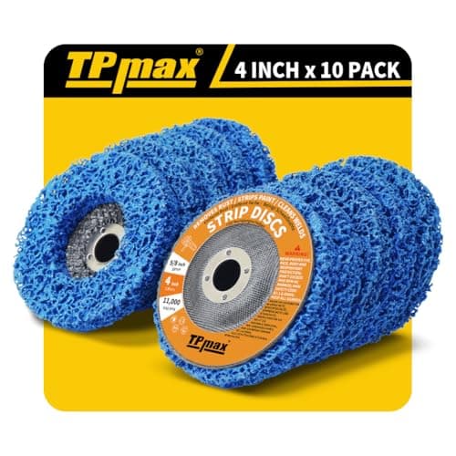 Image of 100mm x 16mm Stripping Discs for Rust and Paint Removal - Poly Abrasive Angle Grinder Wheels, 10-Pack (Blue)