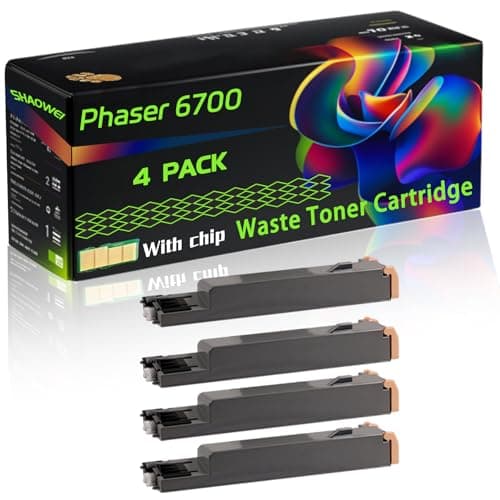 Image of Phaser 6700 Compatible for Xerox Waste Toner Cartridge with Chip Phaser 6700 6700DN 6700DT 6700DX Printers (4 Pack Black)