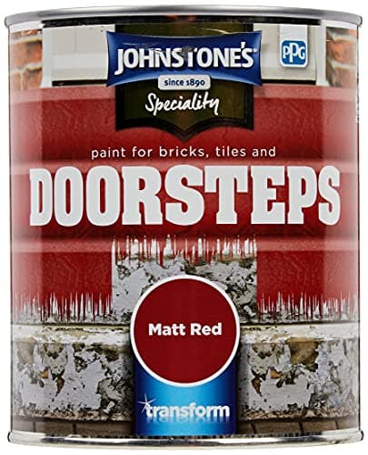 Image of Johnstone's Paint for Bricks, Tiles and Doorsteps - Matt Red 750ml