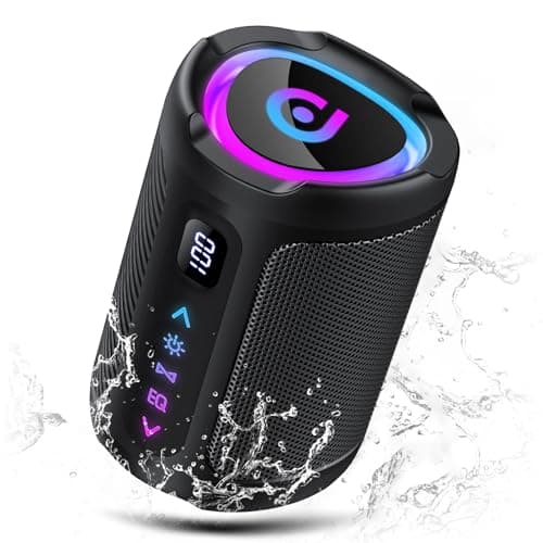 Image of aowoka Bluetooth Speaker, 2026 Portable Wireless Speakers With Led Light, Bluetooth 5.4, 15H Playtime, Enhanced Bass, IPX7 Waterproof, Outdoor Speaker for Travel, Sport, Party, Biking.