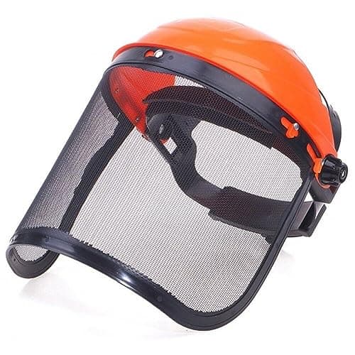 Image of Tsffae Stainless Steel Garden Grass Trimmer Safety Helmet Hat with Full Face Mesh Protective Mask Safety Face Shield for Brush Cutter Forestry Protection